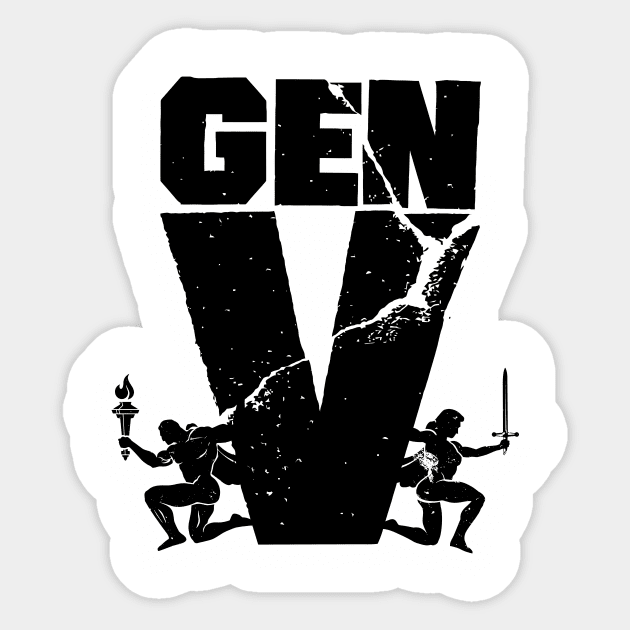 Gen V Fan Logo Black Sticker by Vault Emporium